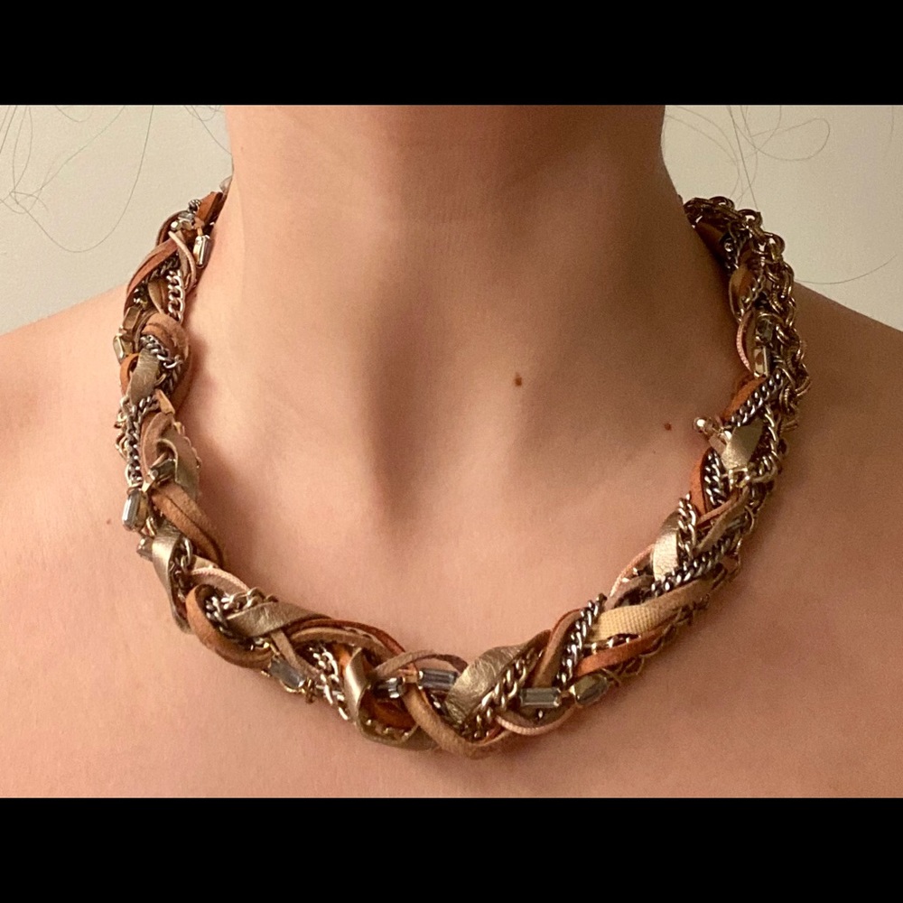 LOFT braided chain choker necklace